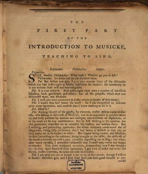 A plain and easy introduction to practical music ... : divided into 3 parts