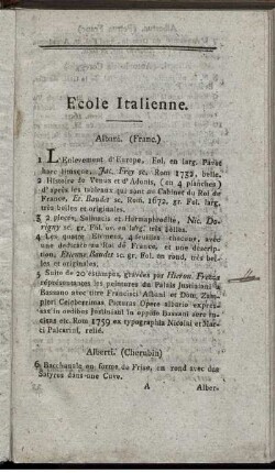 Ecole Italienne.