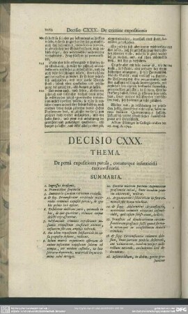 Decisio CXXX. De poena expositionis partus, conatusque infanticidii extraordinaria