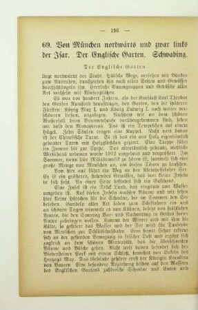 69. Von München nordwärts und zwar links der Isar. Der Englische Garten. Schwabing