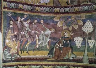 Romanische Dekoration der Südapsis: Christi Himmelfahrt und Szenen aus dem Leben des Heiligen Stephanus — Die Steinigung des heiligen Stephanus