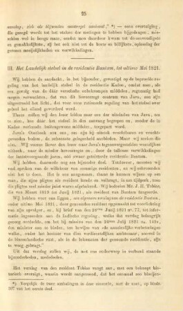 III. Het landelijk stelsel in de residentie Bantam, tot ultimo mei 1821