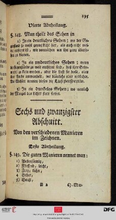 Sechs und zwanzigster Abschnitt