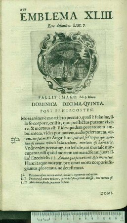 Emblema XLIII. Ecce defunctus. Luc.7. Fallit Imago. Lib.3.Metam. Dominica Decima-Qvinta. Post Pentecosten.