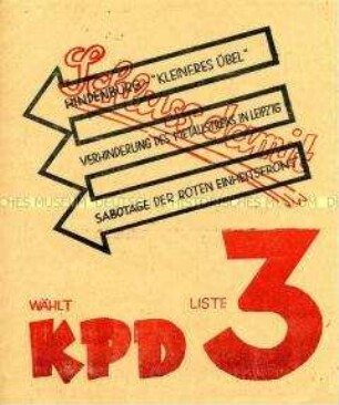 Propagandaflugblatt der KPD zur Reichstagswahl am 31. Juli 1932