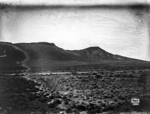 Steppenlandschaft : Blick über eine Steppe auf eine Hügelkette