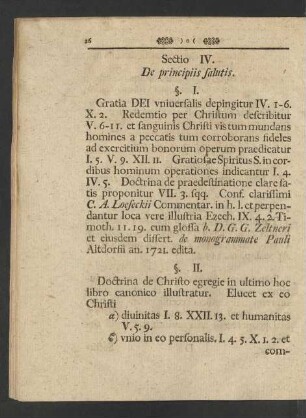 Sectio IV. De principiis salutis