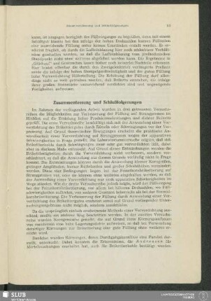 Zusammenfassung und Schlußfolgerungen