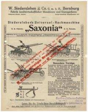 Universal-Hackmaschine und Universal-Sämaschine "Saxonia"