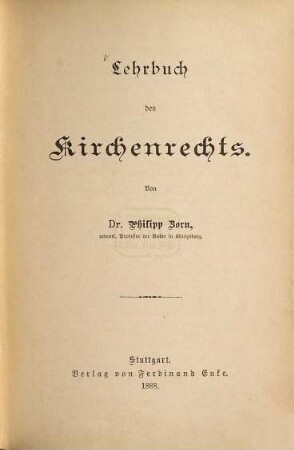 Lehrbuch des Kirchenrechts