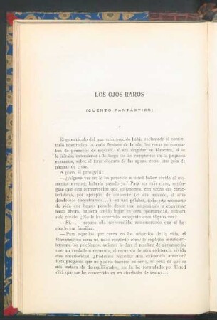Los ojos raros : (Cuento fantástico)