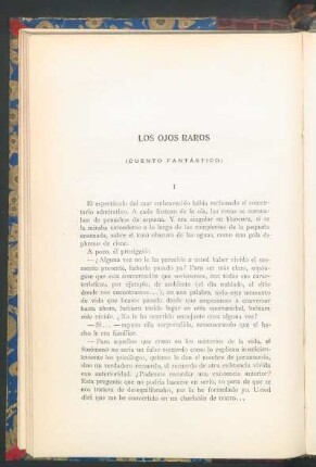 Los ojos raros : (Cuento fantástico)