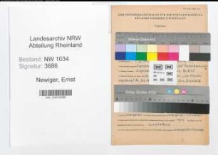 Entnazifizierung Ernst Newiger , geb. 01.09.1895 (Hilfspfleger)