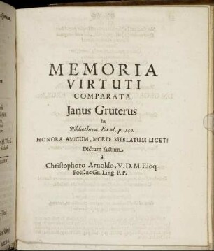Memoria Virtuti Comparata