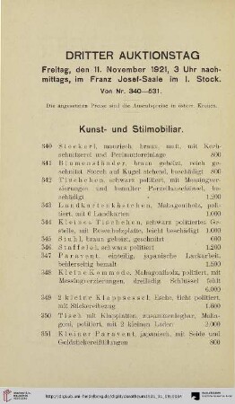 Dritter Auktionstag