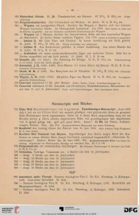 Manuscripte und Bücher (Nr. 775-844)