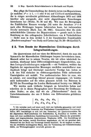§ 3. Vom Ersatz der Maxwellschen Gleichungen durch Integralbeziehungen.