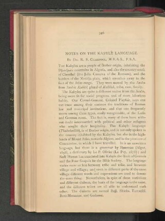 Notes on the Kabyle Language.