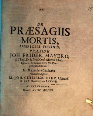 De praesagiis mortis