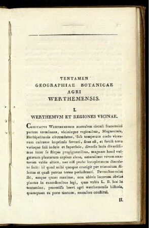 Tentamen Geographiae Botanicae Agri Werthemensis.