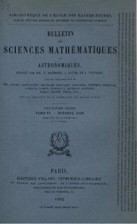 Tome VI. - Octobre 1882.
