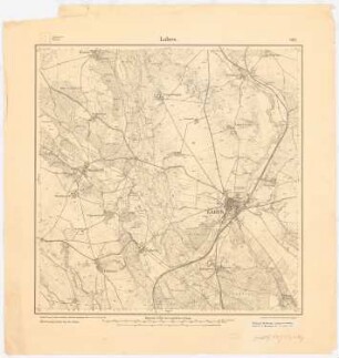 Teilbebauungsplan Labes: Planungsunterlage Messtischkarte 1892 (1912), Telblatt 967 (Labes), 1:25000