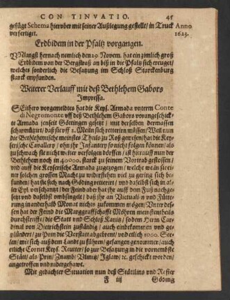 Erdbidem in der Pfaltz vorgangen.