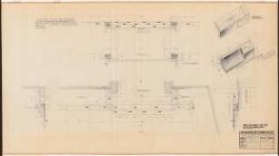 Reichsluftfahrtministerium, Berlin: Hofkellergarage, Eingang bei V1: Grundriss, Schnitte 1:20, Details