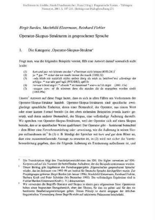Operator-Skopus-Strukturen in gesprochener Sprache
