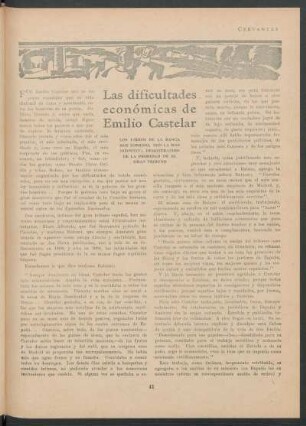 Las dificultades económicas de Emilio Castelar