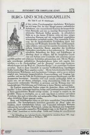 Burg- und Schlosskapellen