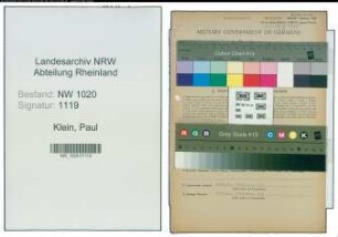 Entnazifizierung Paul Klein , geb. 11.01.1902 (Gastwirt)