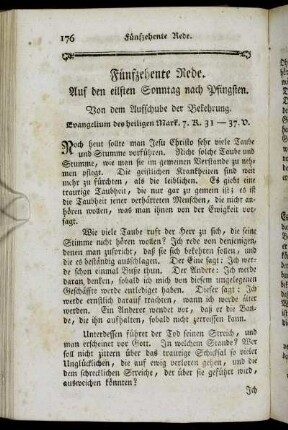 Fünfzehente Rede. Auf den eilften Sonntag nach Pfingsten.