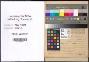 Entnazifizierung Wilhelm Klein , geb. 12.05.1889 (Metzger)