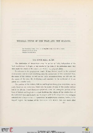 Thermal Types of the Year and the Seasons