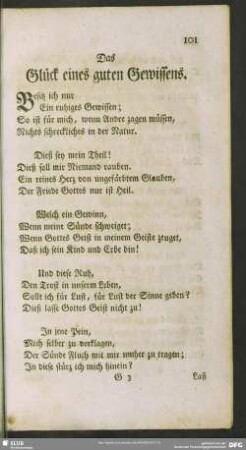 Das Glück eines guten Gewissens