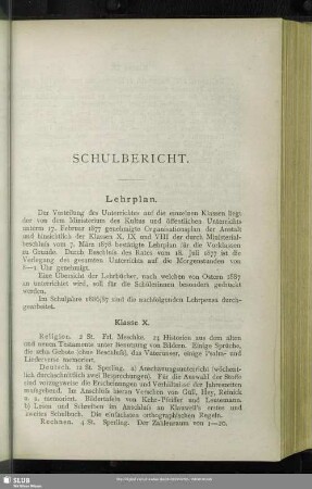 Schulbericht