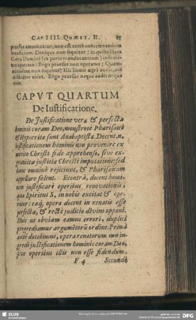 Caput Quartum De Justificatione