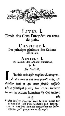 Chapitre I. De principes généraux des Nations actuelles.