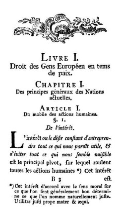 Chapitre I. De principes généraux des Nations actuelles.