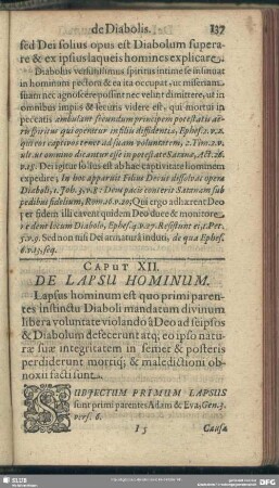 Caput XII. De Lapsu Hominum