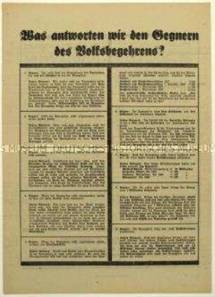 Aufruf für das Volksbegehren gegen den Young-Plan 1929
