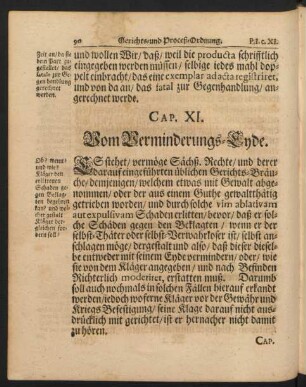 Cap. XI. Vom Verminderungs-Eyde
