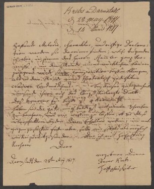 Brief an B. Schott's Söhne : 28.05.1817