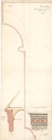 Leimbach, Karl; Palling; Pfarrkirche - Hauptgesims - Profil der Sakristei (Teilansicht, Querschnitt)