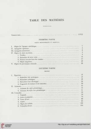 Table des Matières