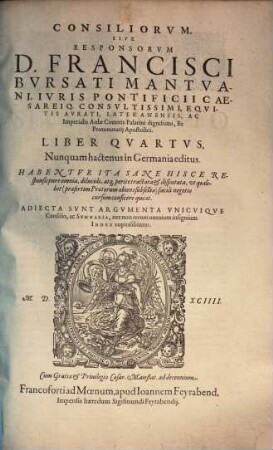 Consiliorum sive responsorum opus, 4