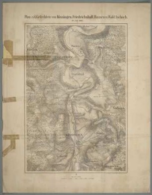 Plan z. d. Gefechten von Kissingen, Friedrichshall, Hausen u. Wald-Aschach : 10. Juli 1866
