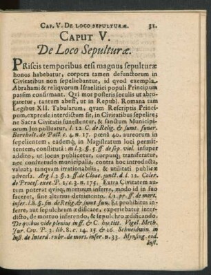 Caput V. De Loco Sepulturae.
