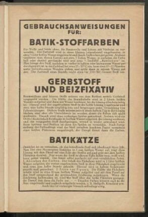 Gebrauchsanweisungen für:
